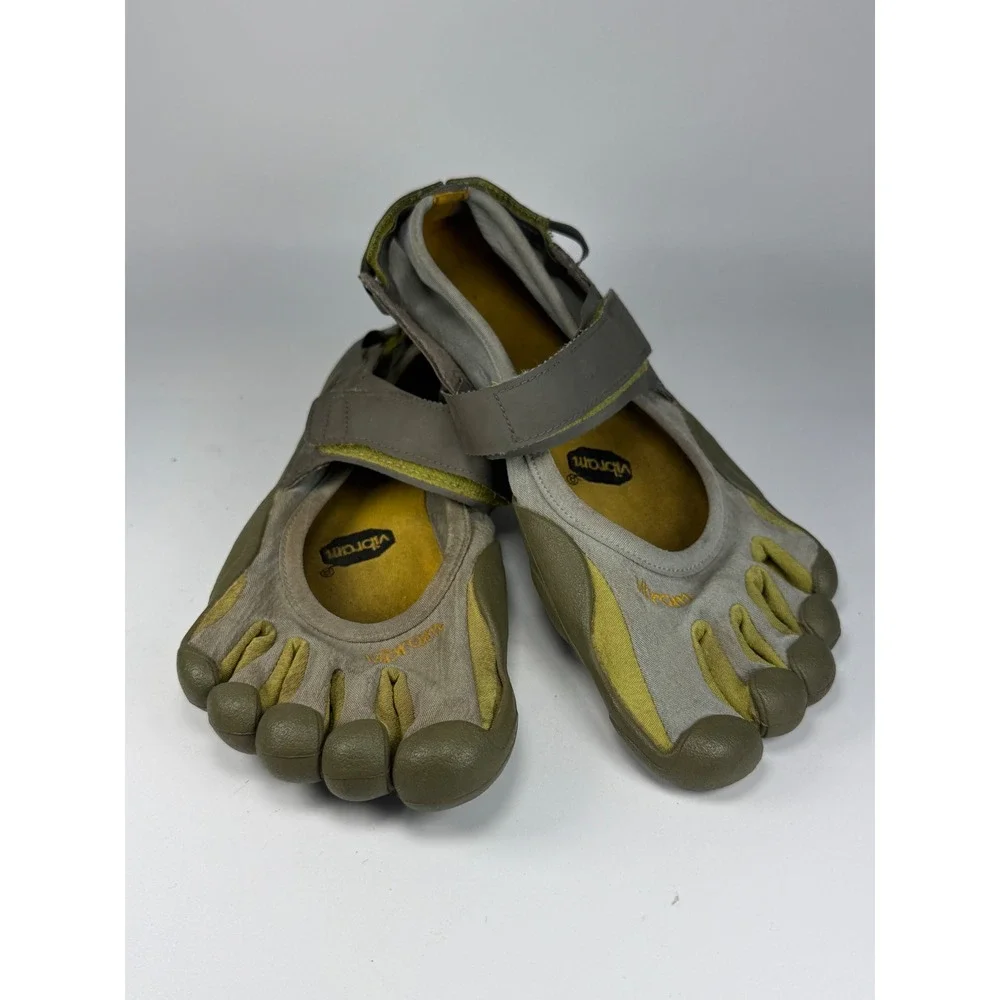 Vibram Womens 9.5-10 FiveFingers Jaya Mary Jane Olive Green Barefoot Toe Shoes